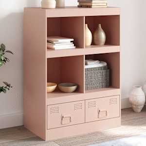 Highboard růžový 67 x 39 x 95 cm ocel - obrázek 1