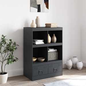 Highboard antracitový 67 x 39 x 95 cm ocel - obrázek 3