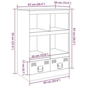 Highboard antracitový 67 x 39 x 95 cm ocel - obrázek 14