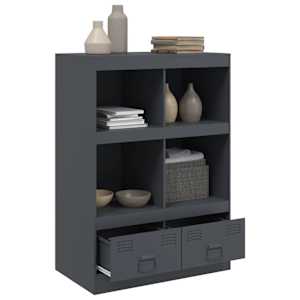 Highboard antracitový 67 x 39 x 95 cm ocel - obrázek 5