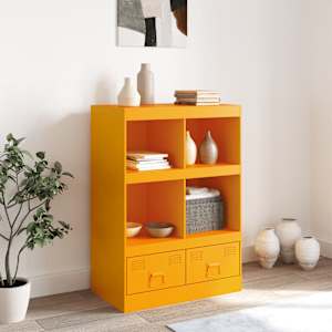 Highboard hořčicově žlutý 67 x 39 x 95 cm ocel - obrázek 3