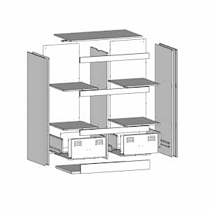 Highboard hořčicově žlutý 67 x 39 x 95 cm ocel - obrázek 12