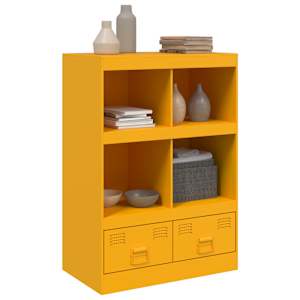 Highboard hořčicově žlutý 67 x 39 x 95 cm ocel - obrázek 4