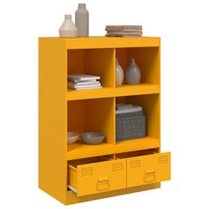 Highboard hořčicově žlutý 67 x 39 x 95 cm ocel - obrázek 5