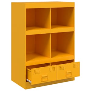 Highboard hořčicově žlutý 67 x 39 x 95 cm ocel - obrázek 7