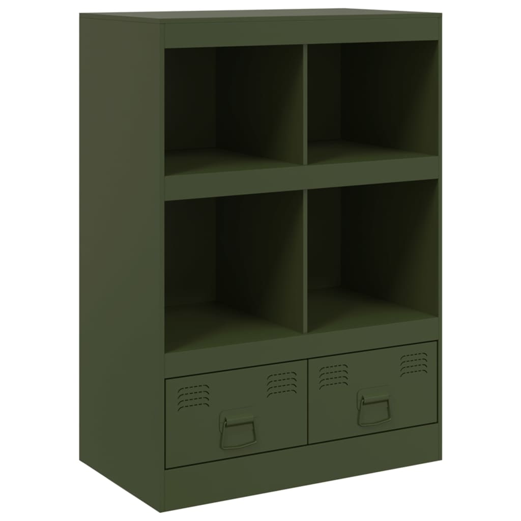 vidaXL Highboard olivově zelený 67 x 39 x 95 cm ocel