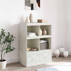 Highboard bílý 67 x 39 x 95 cm ocel - obrázek 3