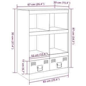 Highboard bílý 67 x 39 x 95 cm ocel - obrázek 13