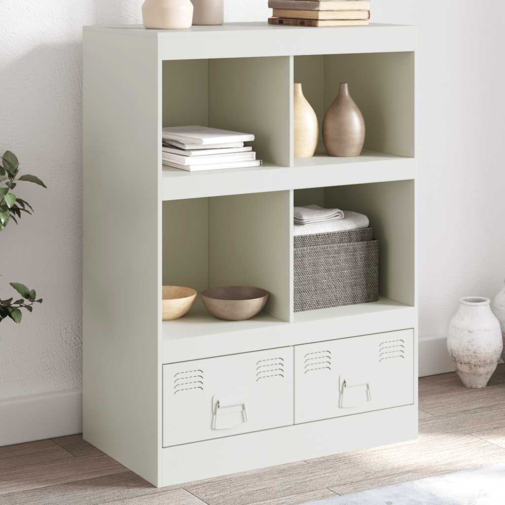 vidaXL Highboard Weiß 67x39x95 cm Stahl