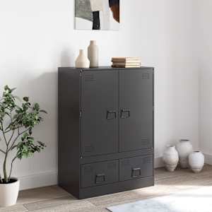 Highboard černý 67 x 39 x 95 cm ocel - obrázek 3