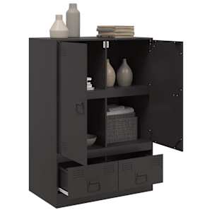 Highboard černý 67 x 39 x 95 cm ocel - obrázek 5
