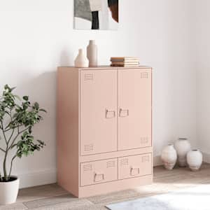 Highboard růžový 67 x 39 x 95 cm ocel - obrázek 3