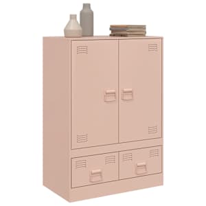 Highboard růžový 67 x 39 x 95 cm ocel - obrázek 4