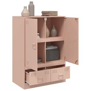 Highboard růžový 67 x 39 x 95 cm ocel - obrázek 5
