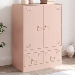 Highboard růžový 67 x 39 x 95 cm ocel - obrázek 1