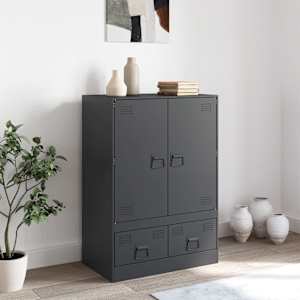 Highboard antracitový 67 x 39 x 95 cm ocel - obrázek 3