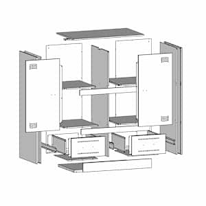 Highboard antracitový 67 x 39 x 95 cm ocel - obrázek 12