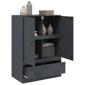 Highboard antracitový 67 x 39 x 95 cm ocel - obrázek 5