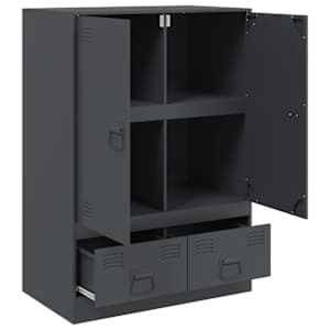 Highboard antracitový 67 x 39 x 95 cm ocel - obrázek 7