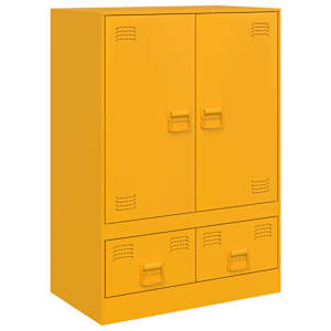 Highboard hořčicově žlutý 67 x 39 x 95 cm ocel - obrázek 2