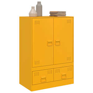 Highboard hořčicově žlutý 67 x 39 x 95 cm ocel - obrázek 4