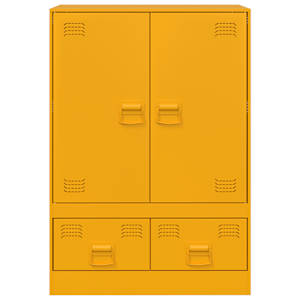 Highboard hořčicově žlutý 67 x 39 x 95 cm ocel - obrázek 6