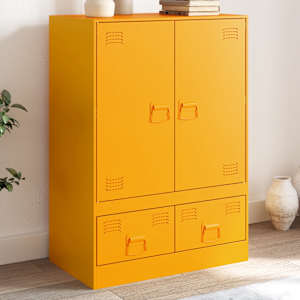 Highboard hořčicově žlutý 67 x 39 x 95 cm ocel - obrázek 1