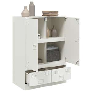 Highboard bílý 67 x 39 x 95 cm ocel - obrázek 5