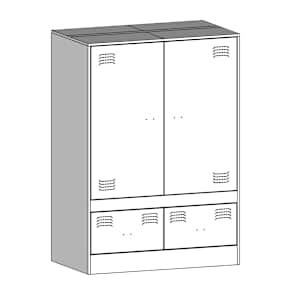 Highboard bílý 67 x 39 x 95 cm ocel - obrázek 11