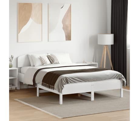 vidaXL Cabecero de cama madera maciza de pino blanco 135 cm