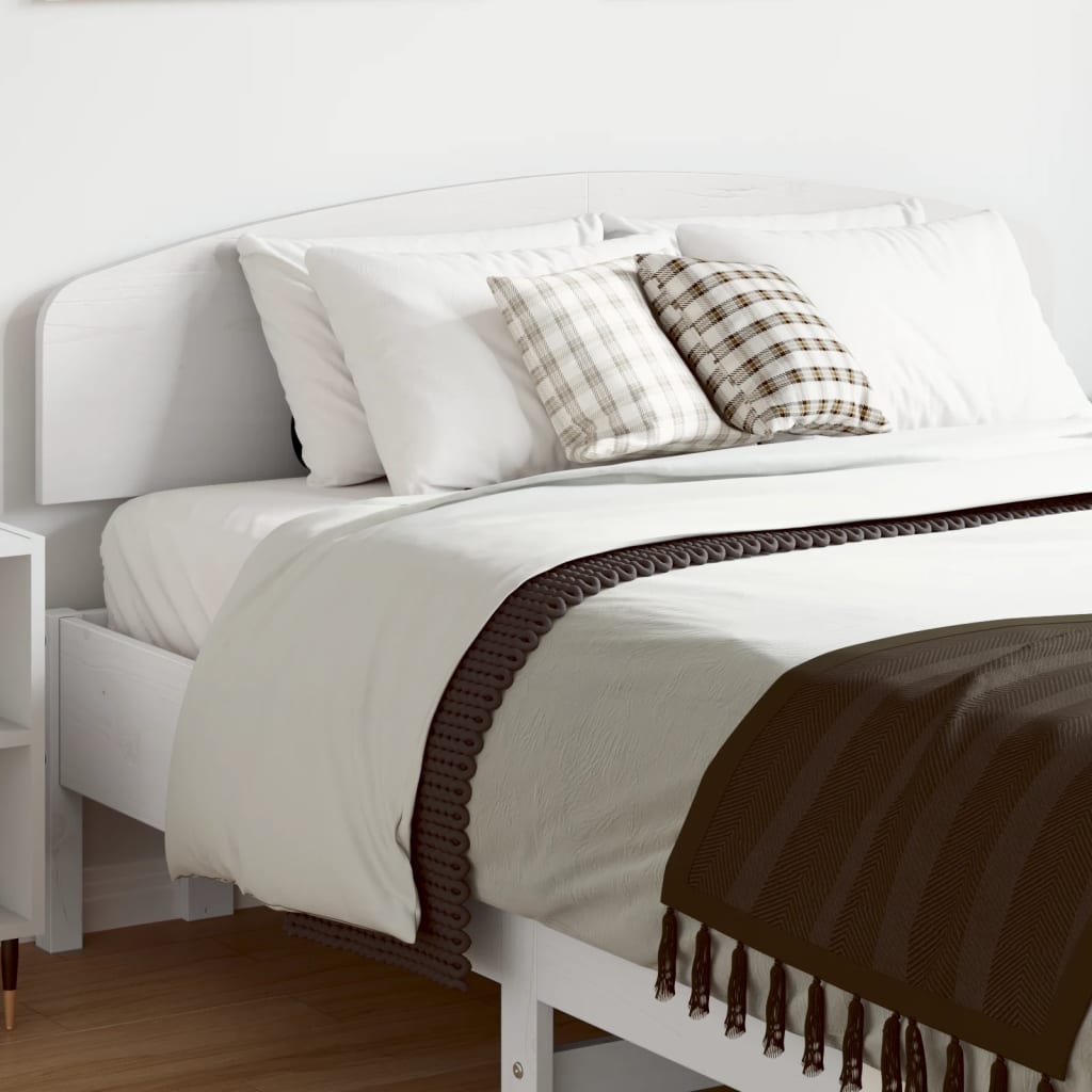 vidaXL Tăblie de pat, alb, 120 cm, lemn masiv de pin