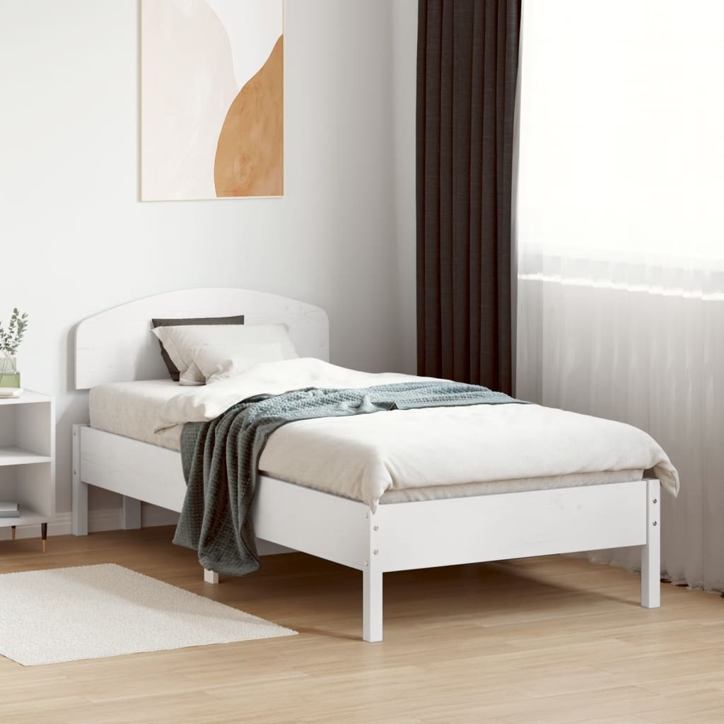 vidaXL Hoofdbord 75 cm massief grenenhout wit afbeelding