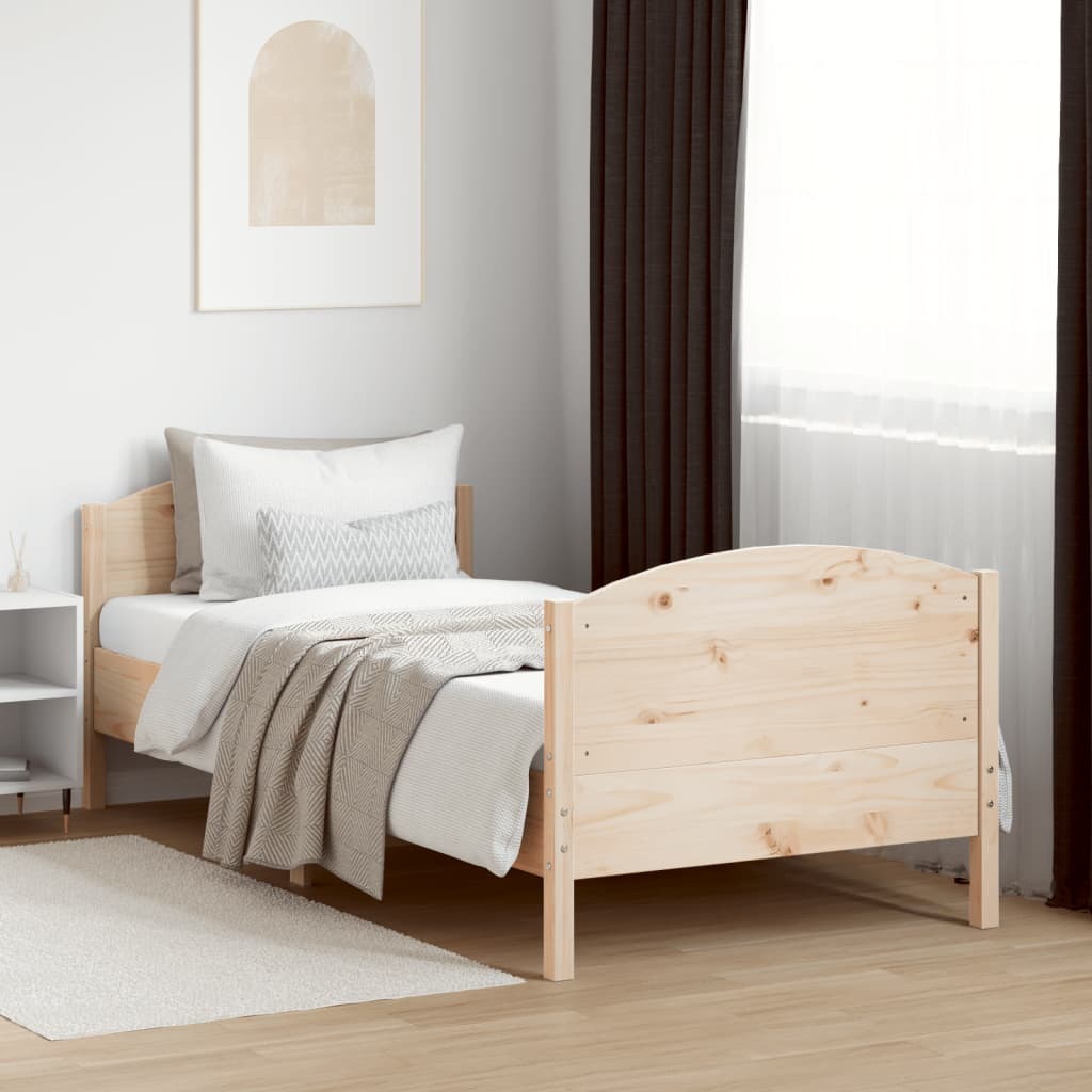vidaXL Bedframe zonder matras massief grenenhout 75x190 cm afbeelding