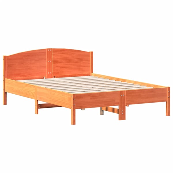 vidaXL voodiraam ilma madratsita, vahapruun, 140 x 190 cm, m&auml;nnipuit