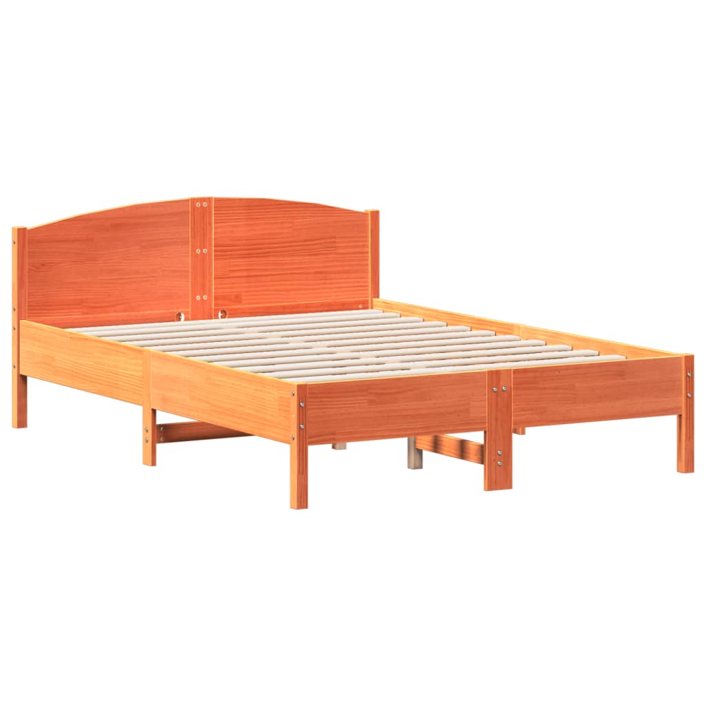 vidaXL Postel bez matrace voskově hnědá 120 x 190 cm masivní borovice