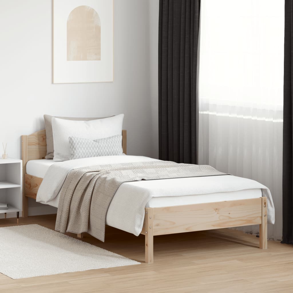 vidaXL Bedframe zonder matras massief grenenhout 90x200 cm afbeelding