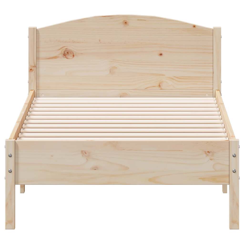 vidaXL Bedframe zonder matras massief grenenhout 75x190 cm bruin, foto 4