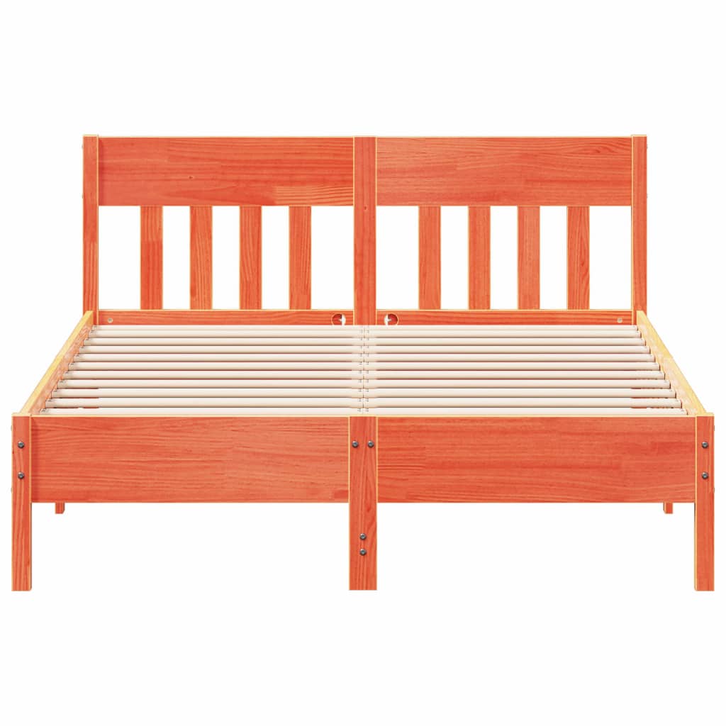 vidaXL Bedframe zonder matras massief grenenhout wasbruin 140x200 cm bruin, foto 4