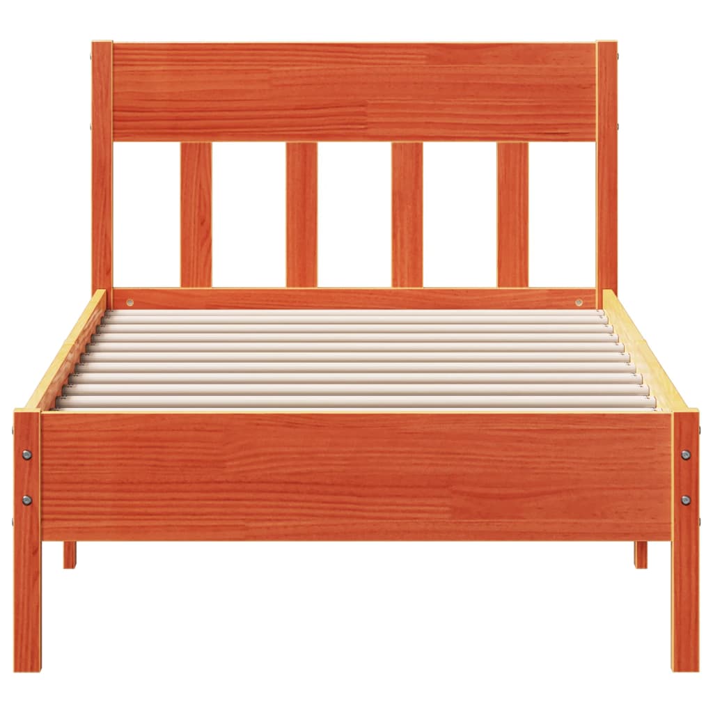 vidaXL Bedframe zonder matras massief grenenhout wasbruin 100x200 cm bruin, foto 4