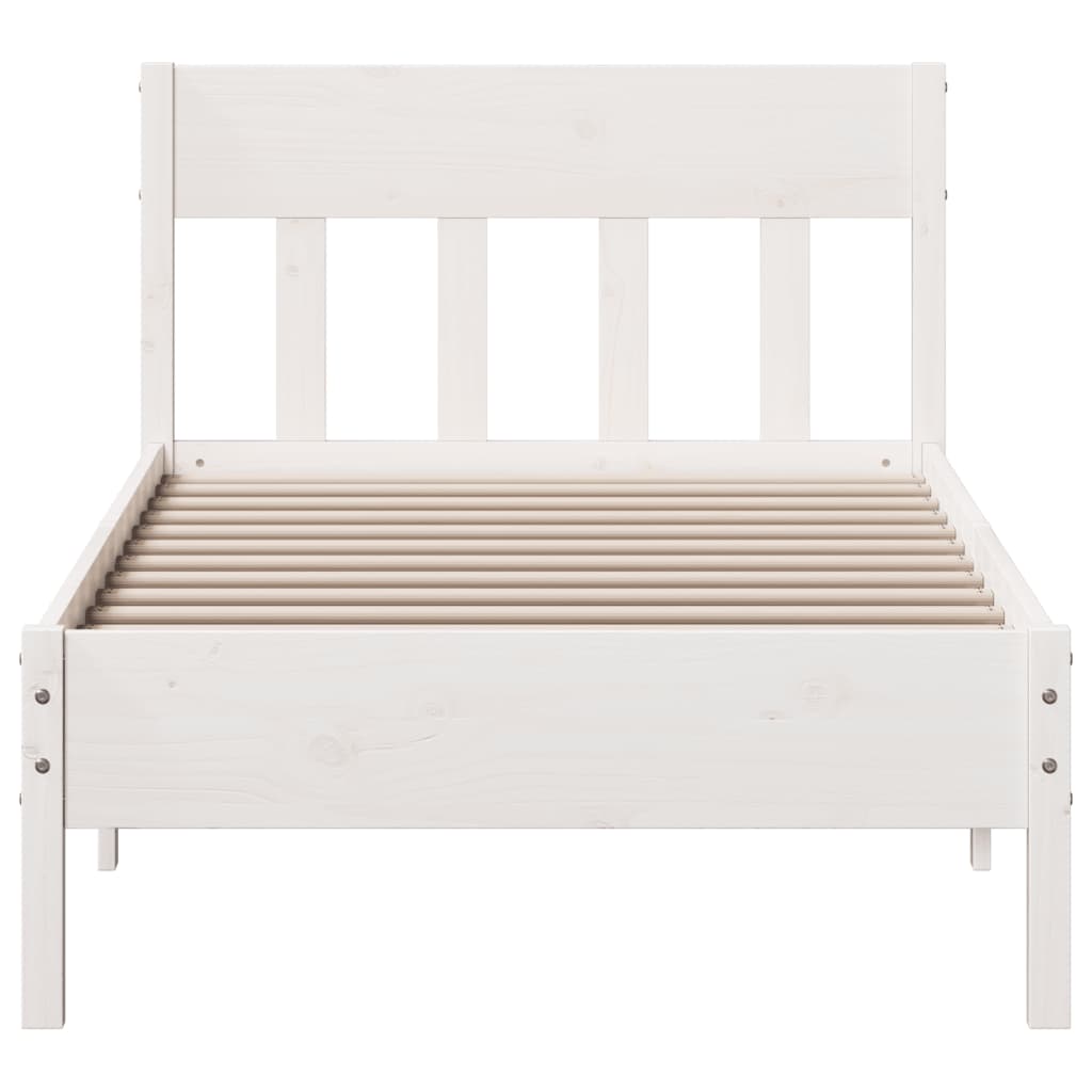 vidaXL Bedframe zonder matras massief grenenhout wit 90x200 cm, foto 4