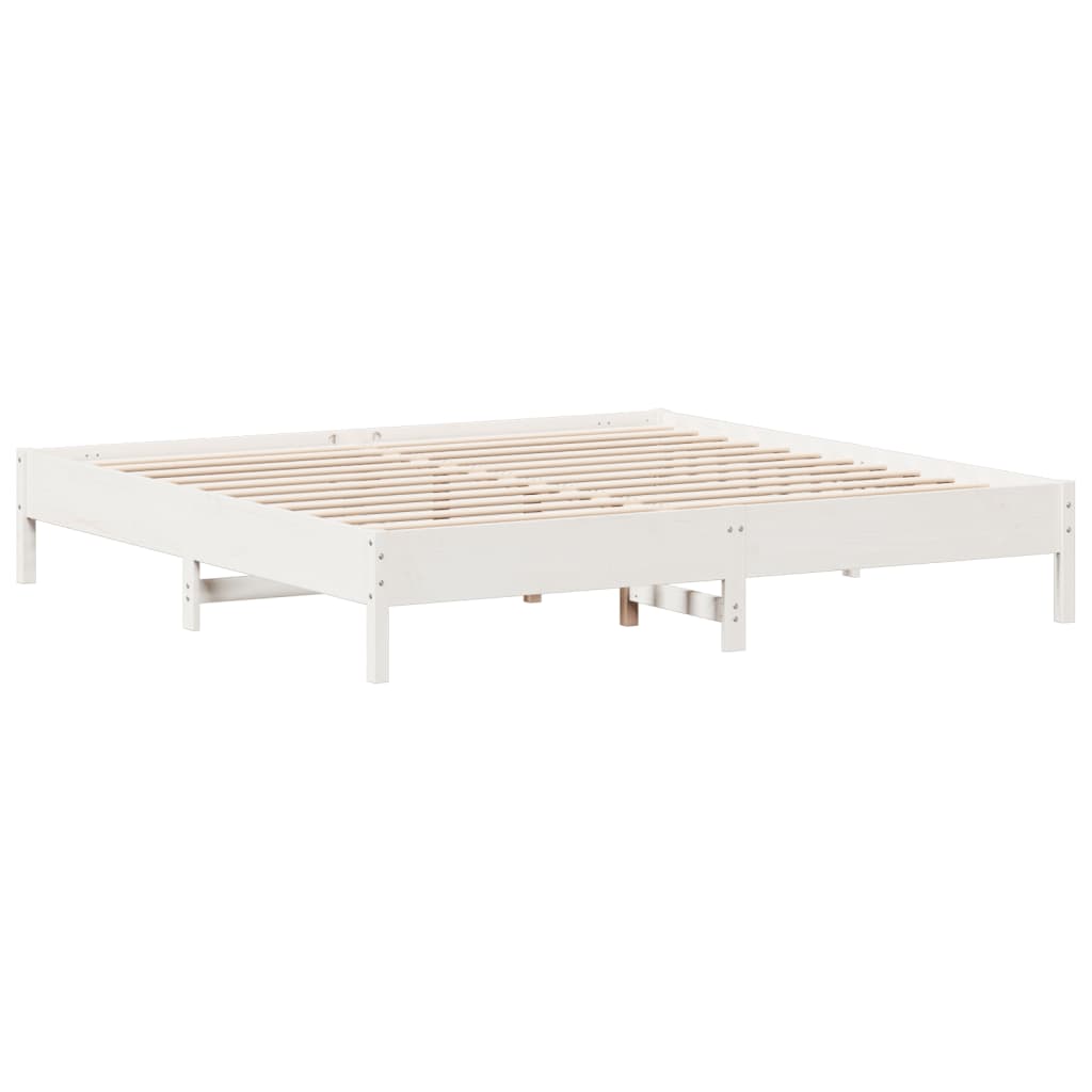 vidaXL Bedframe zonder matras massief grenenhout wit 200x200 cm, foto 3