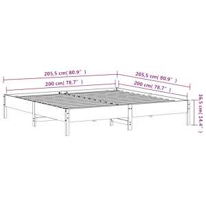 Postel bez matrace bílá 200 x 200 cm masivní borovice - obrázek 9