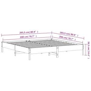 Postel bez matrace voskově hnědá 200 x 200 cm masivní borovice - obrázek 9