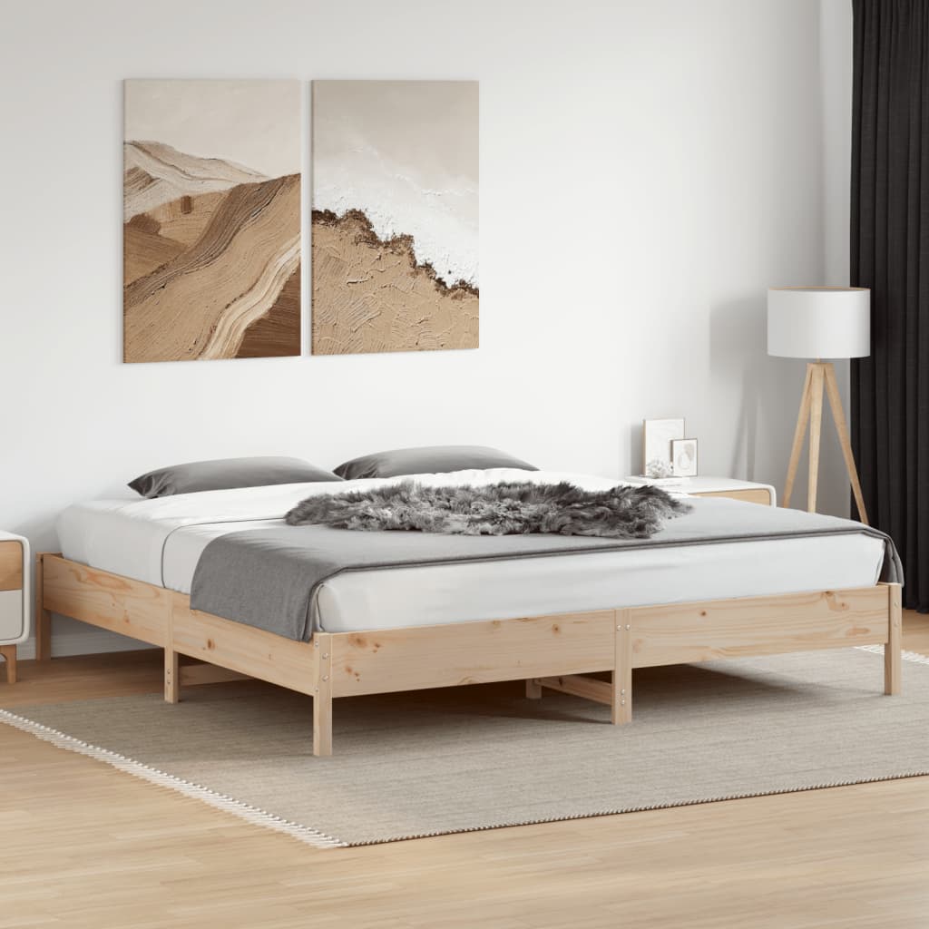 vidaXL Bedframe zonder matras massief grenenhout 180x200 cm afbeelding