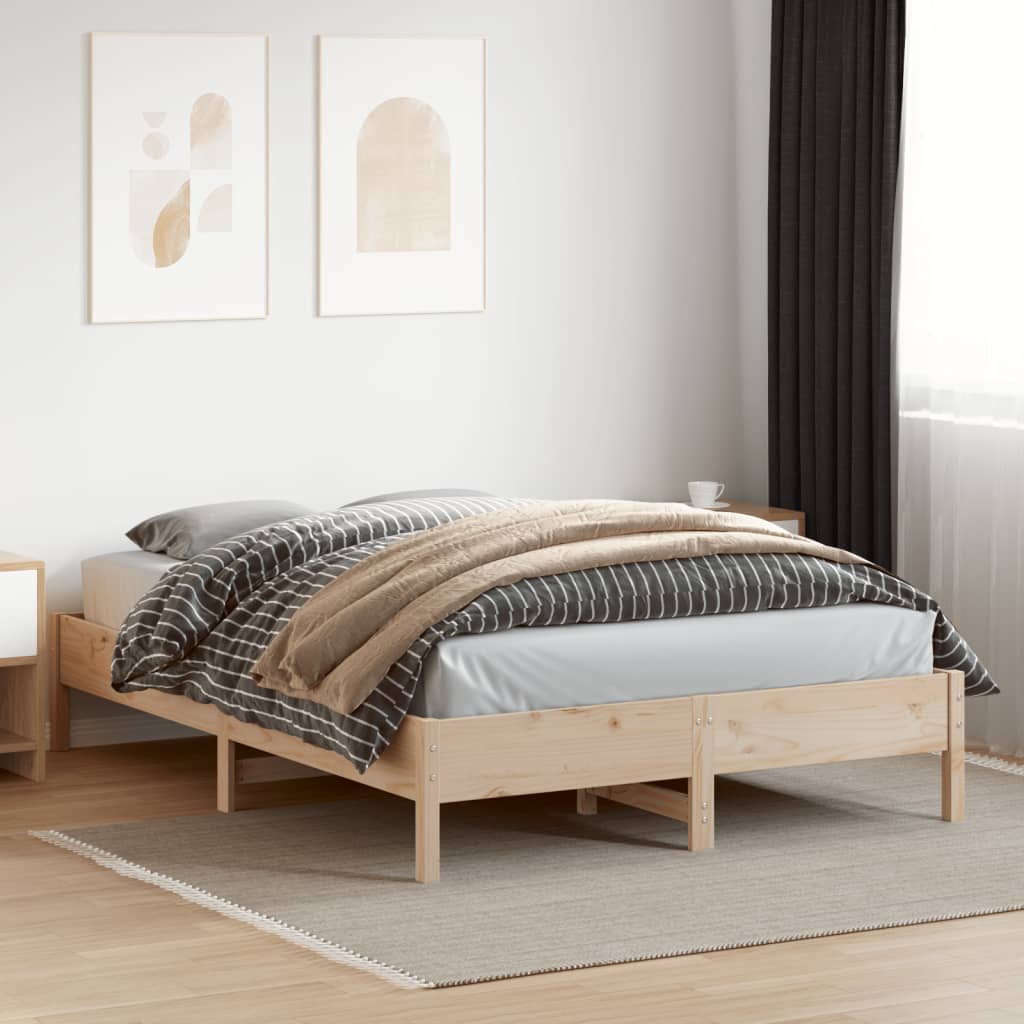vidaXL Bedframe zonder matras massief grenenhout 160x200 cm afbeelding