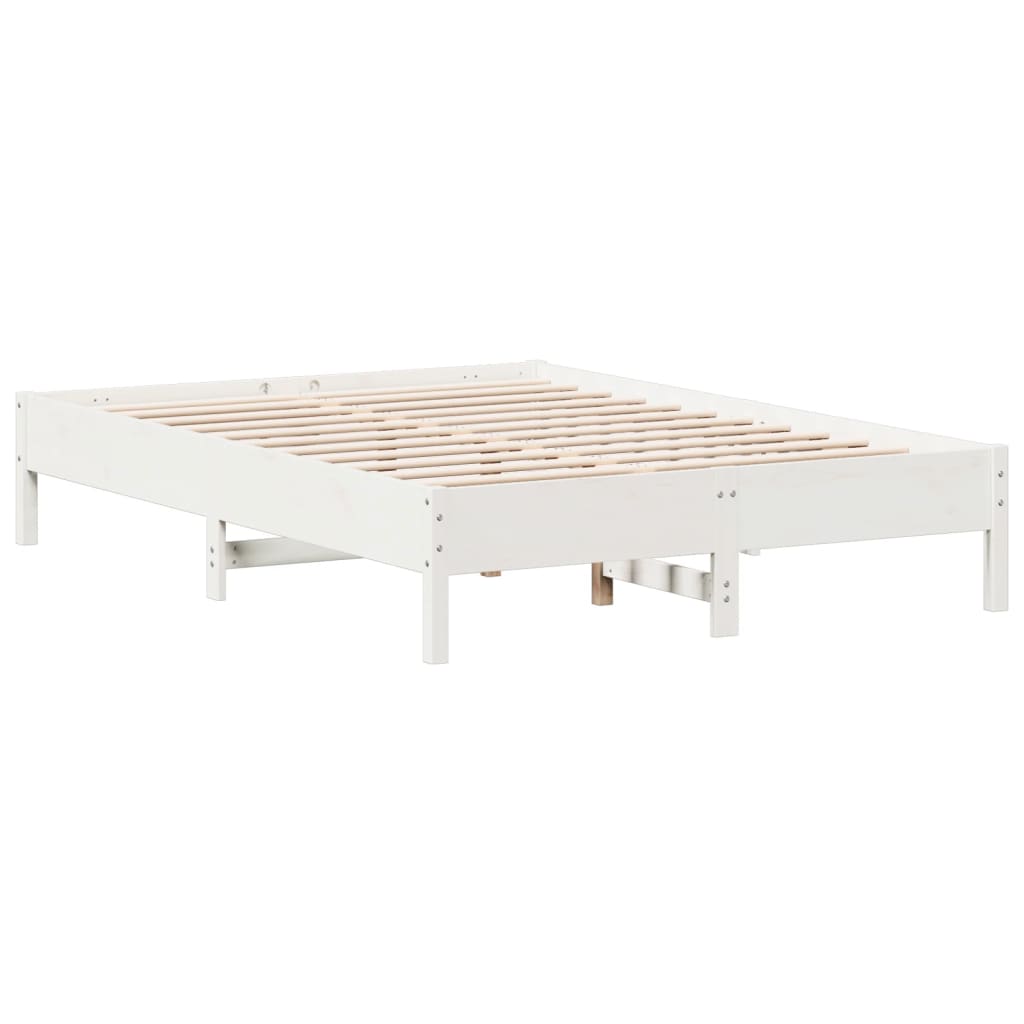 vidaXL Bedframe zonder matras massief grenenhout wit 120x200 cm, foto 3