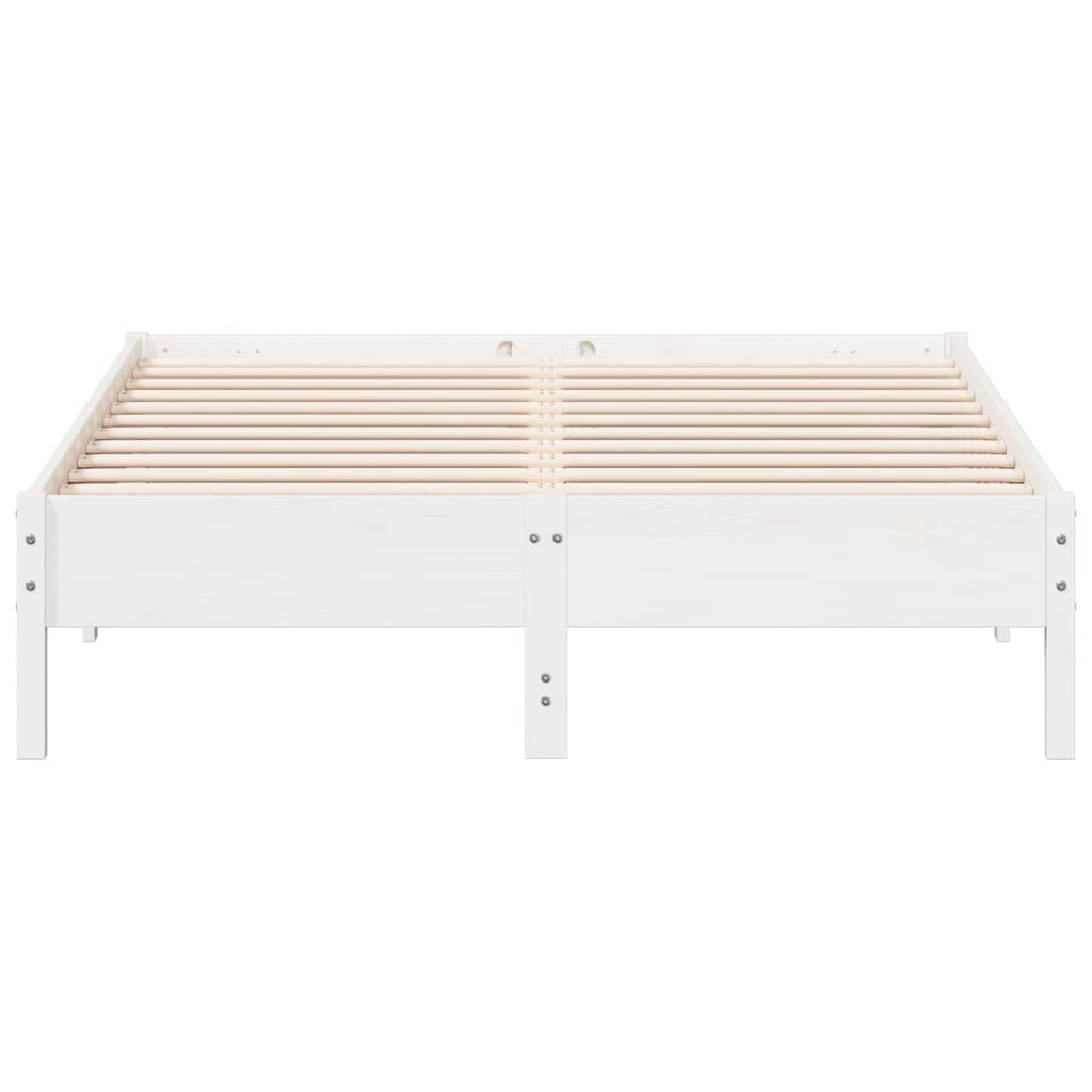 vidaXL Bedframe zonder matras massief grenenhout wit 120x200 cm, foto 4