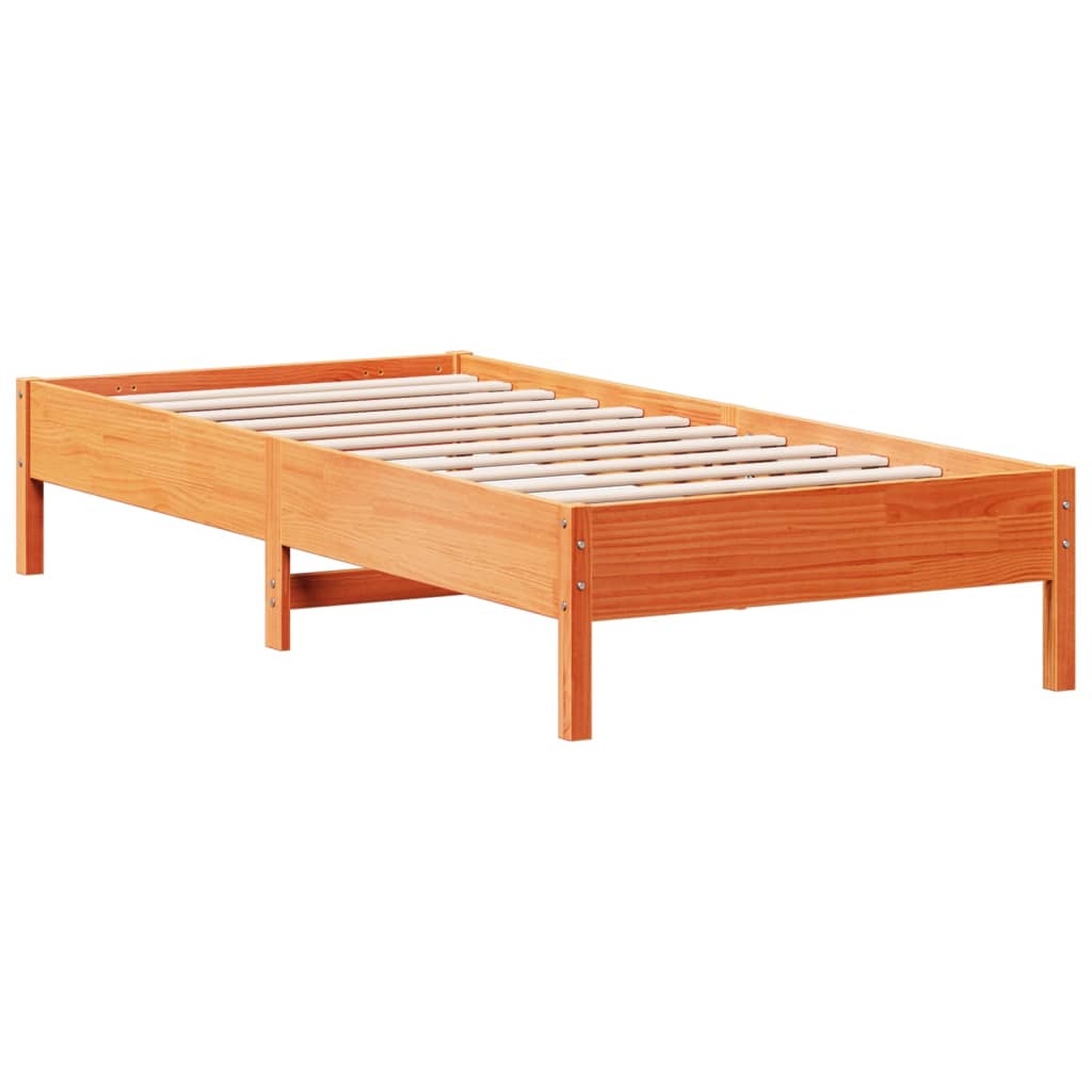 vidaXL Postel bez matrace voskově hnědá 90 x 200 cm masivní borovice
