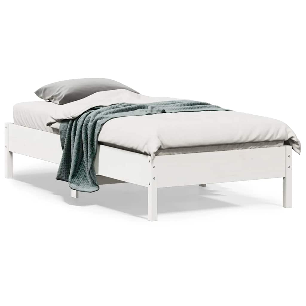 vidaXL Sängynrunko ilman patjaa päädyllä 75x190 cm täysi mänty