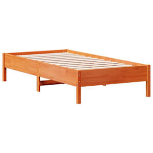 Postel bez matrace voskově hnědá 75 x 190 cm masivní borovice - obrázek 2